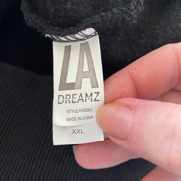 LA Dreamz Hoodie Mens Size XXL‎ Black Pullover AOL Graphic Overworked Souls Geek - Picture 8 of 11